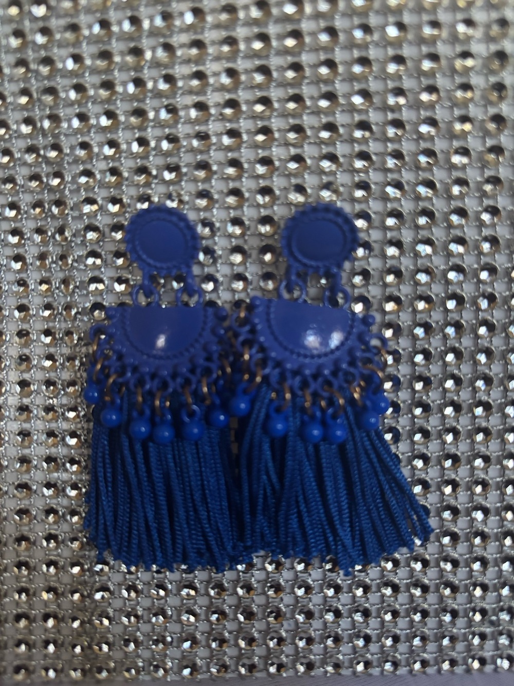Blue Tassel Drop Earrings - Women Accessories